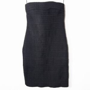 Cache Strapless Bodycon Dress Size 6 Black Sleek Minimalist Clubwear